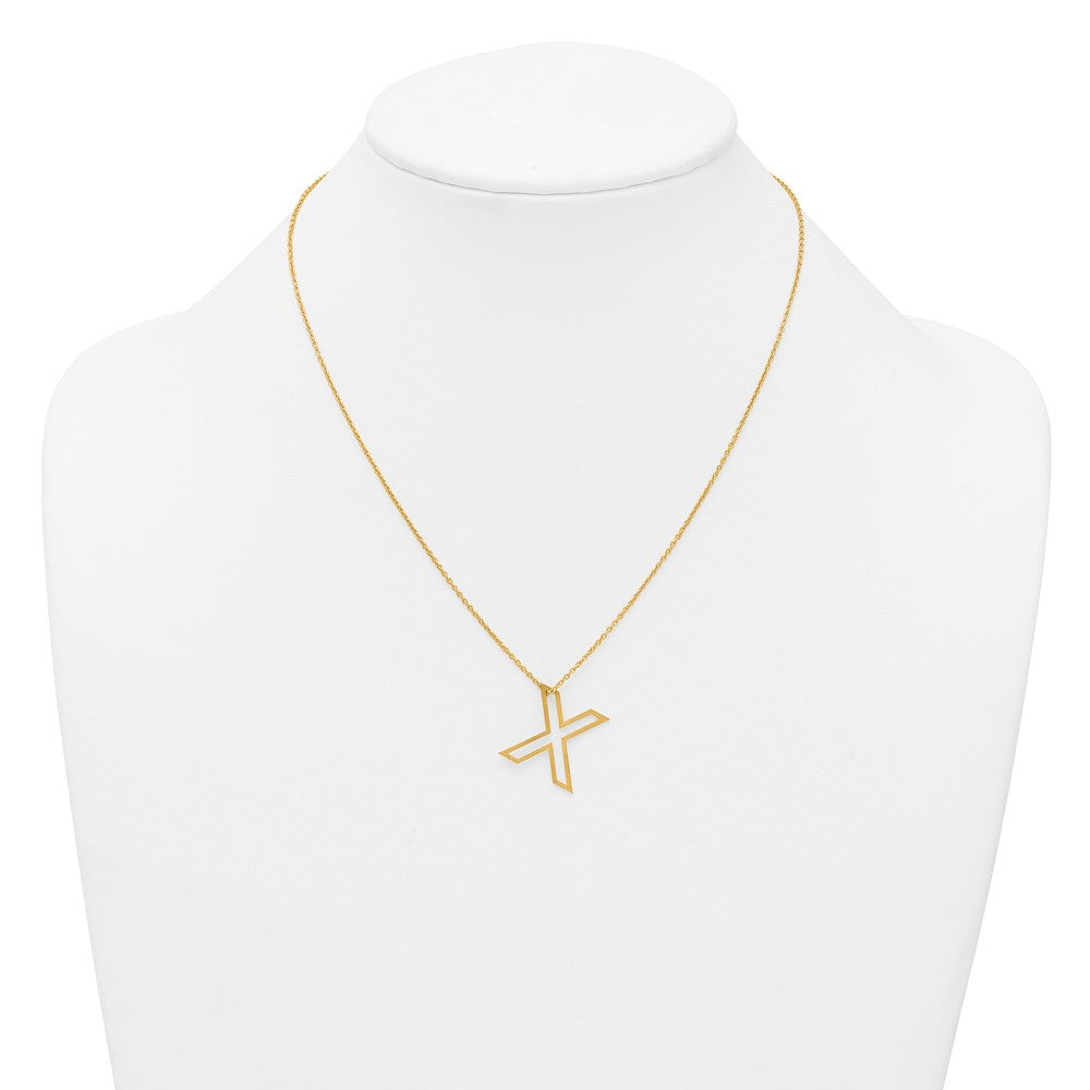 Sterling Silver/Gold-Plated Cut Out Slide Initial X Necklace