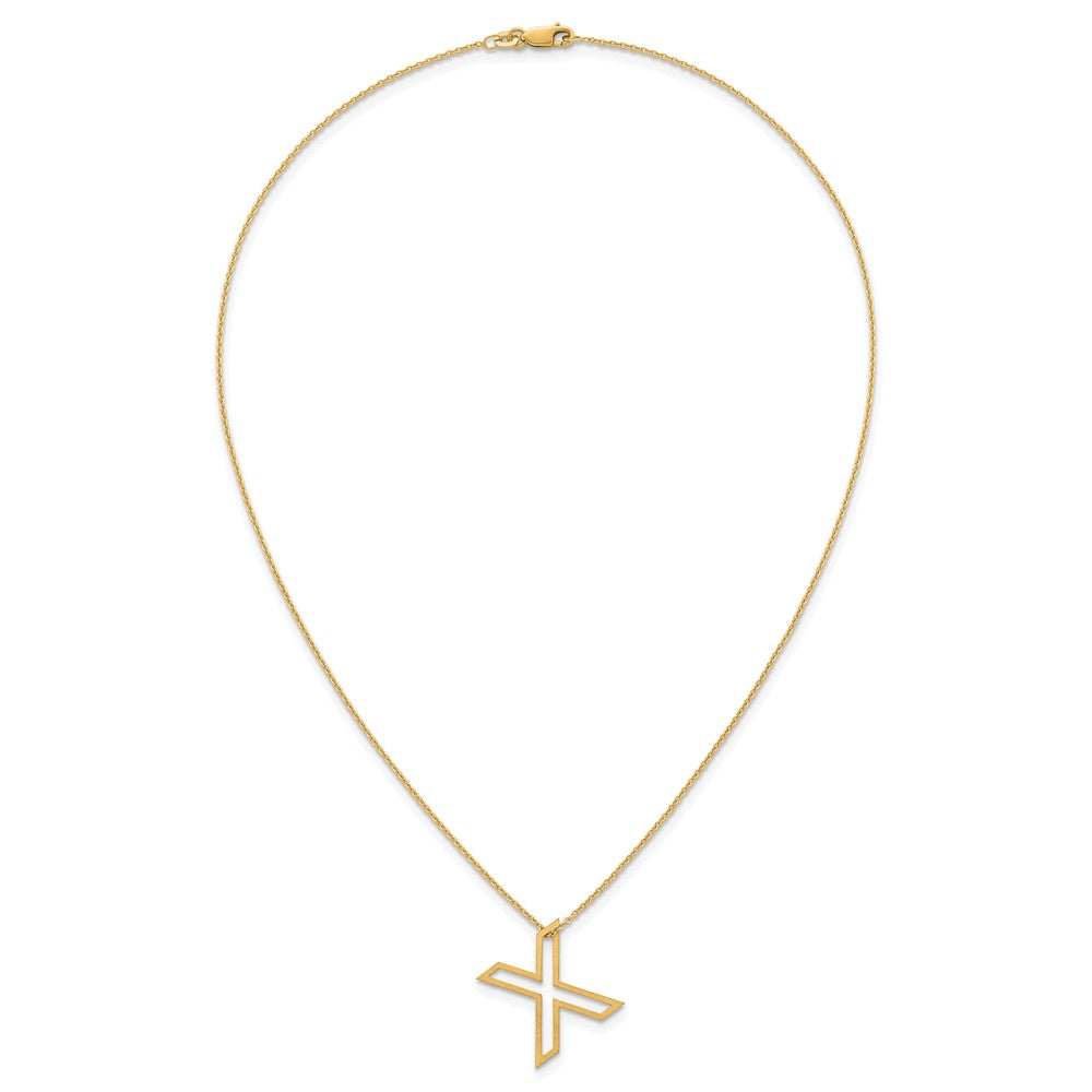 Sterling Silver/Gold-Plated Cut Out Slide Initial X Necklace