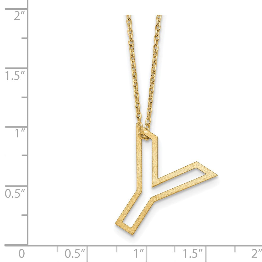 Sterling Silver/Gold-Plated Cut Out Slide Initial Y Necklace