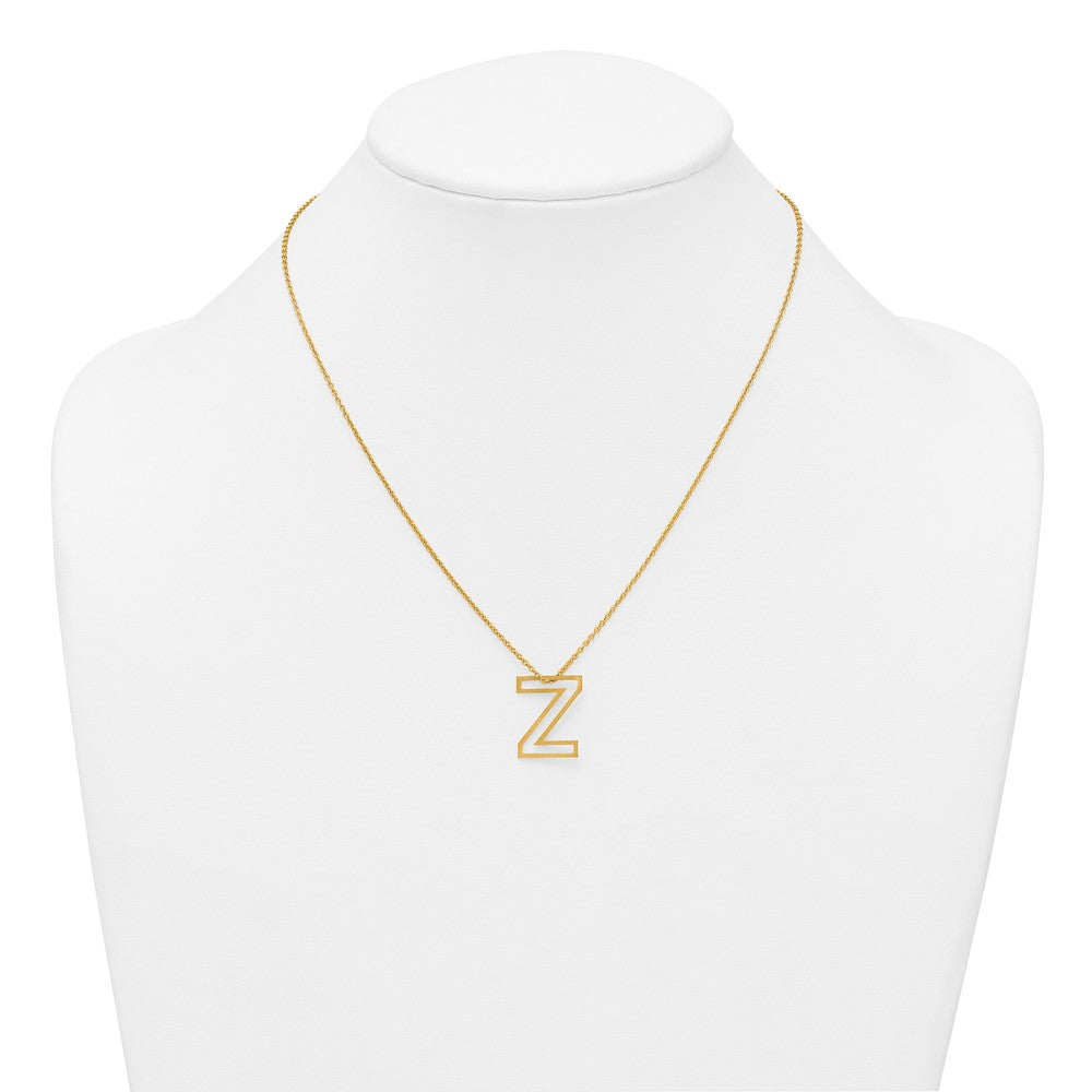 Sterling Silver/Gold-Plated Cut Out Slide Initial Z Necklace