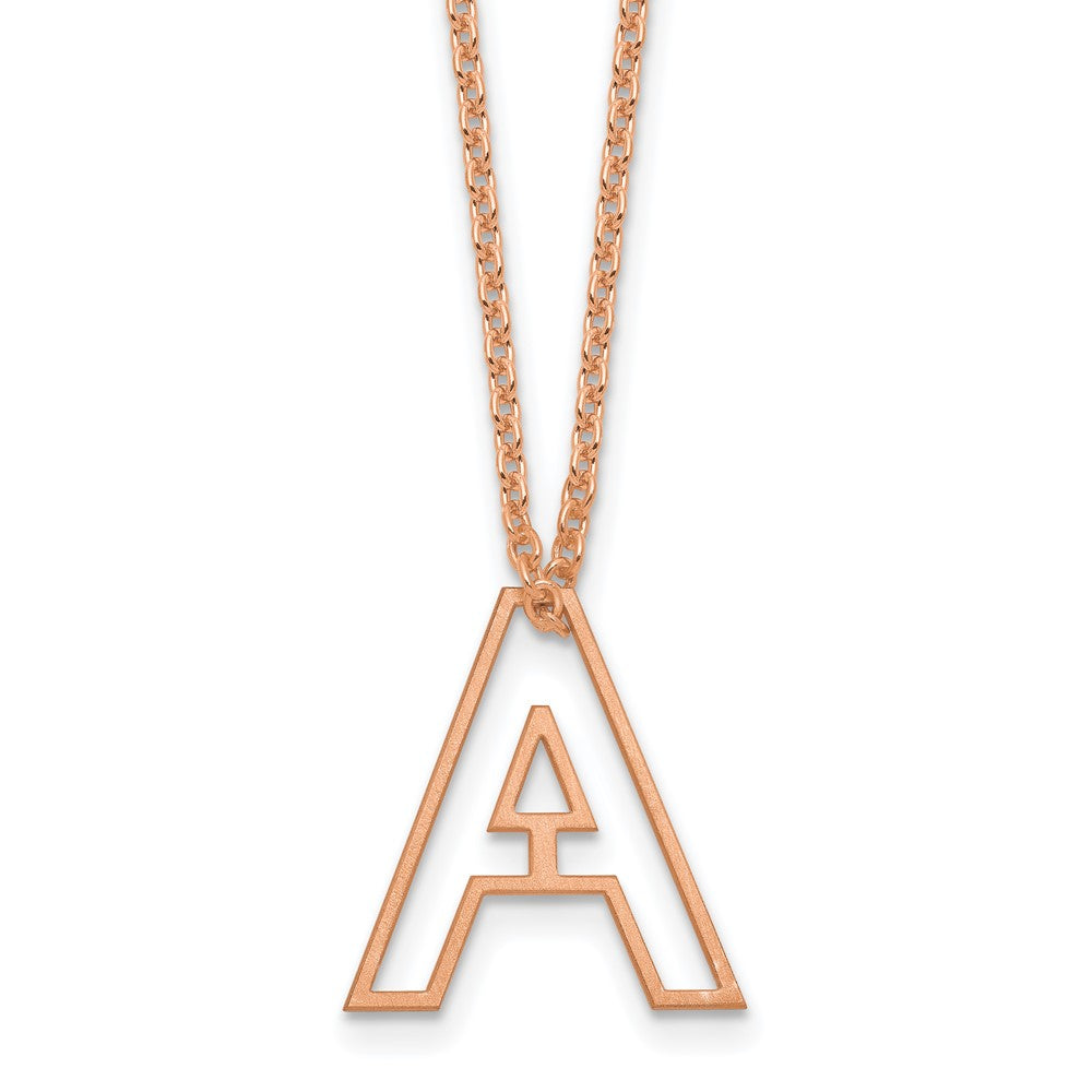 Sterling Silver/Rose Gold-Plated Cut Out Slide Initial A Necklace