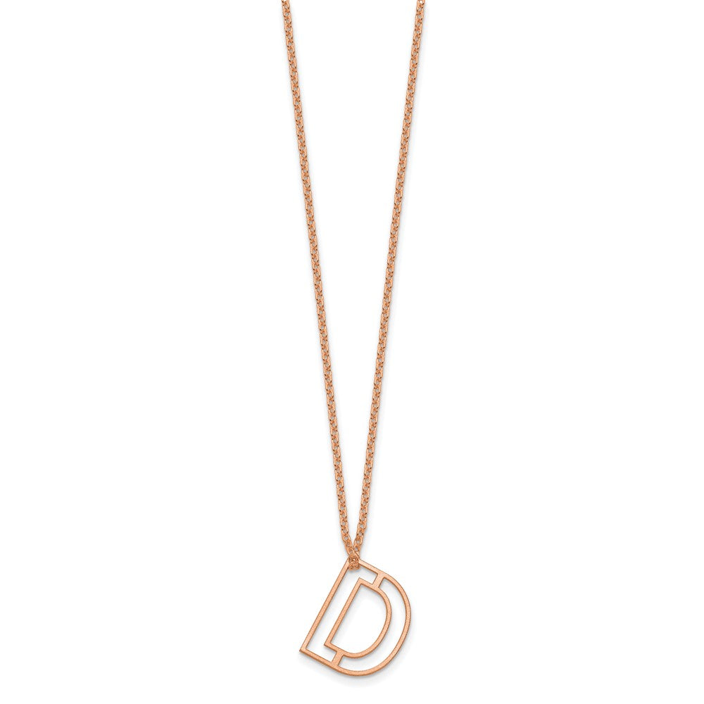 Sterling Silver/Rose Gold-Plated Cut Out Slide Initial D Necklace