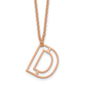 Sterling Silver/Rose Gold-Plated Cut Out Slide Initial D Necklace