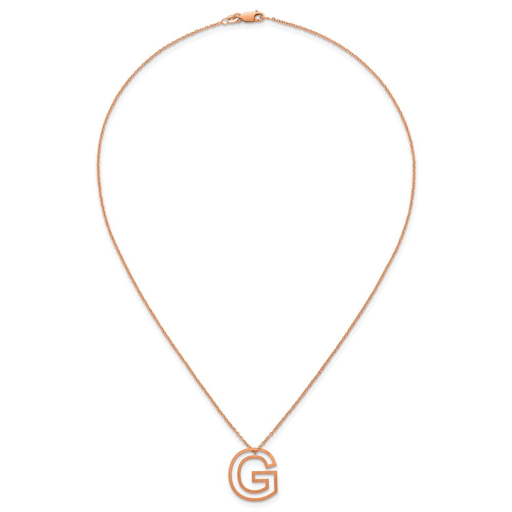 Sterling Silver/Rose Gold-Plated Cut Out Slide Initial G Necklace