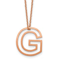 Sterling Silver/Rose Gold-Plated Cut Out Slide Initial G Necklace