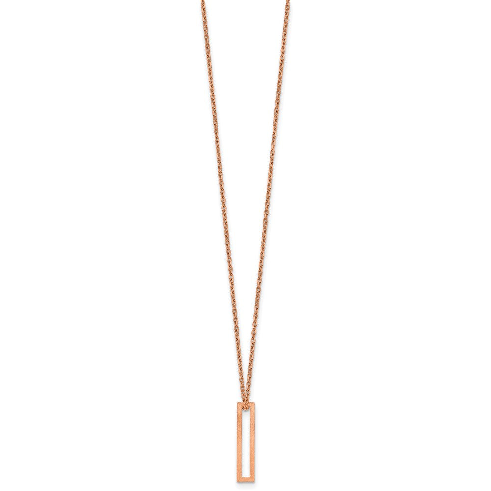 Sterling Silver/Rose Gold-Plated Cut Out Slide Initial I Necklace