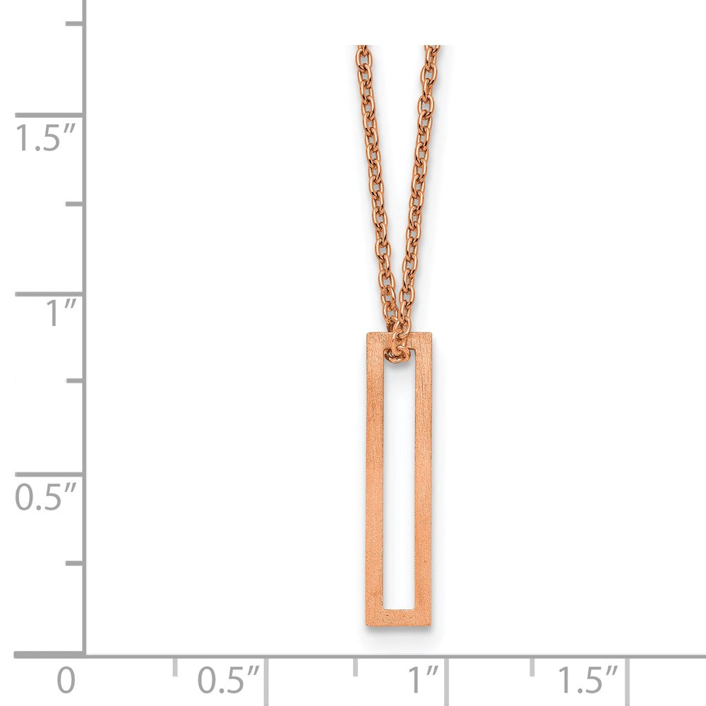 Sterling Silver/Rose Gold-Plated Cut Out Slide Initial I Necklace
