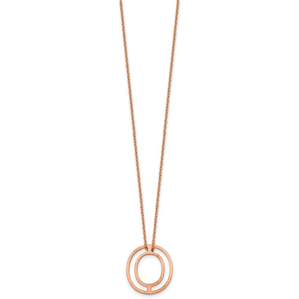 Sterling Silver/Rose Gold-Plated Cut Out Slide Initial O Necklace