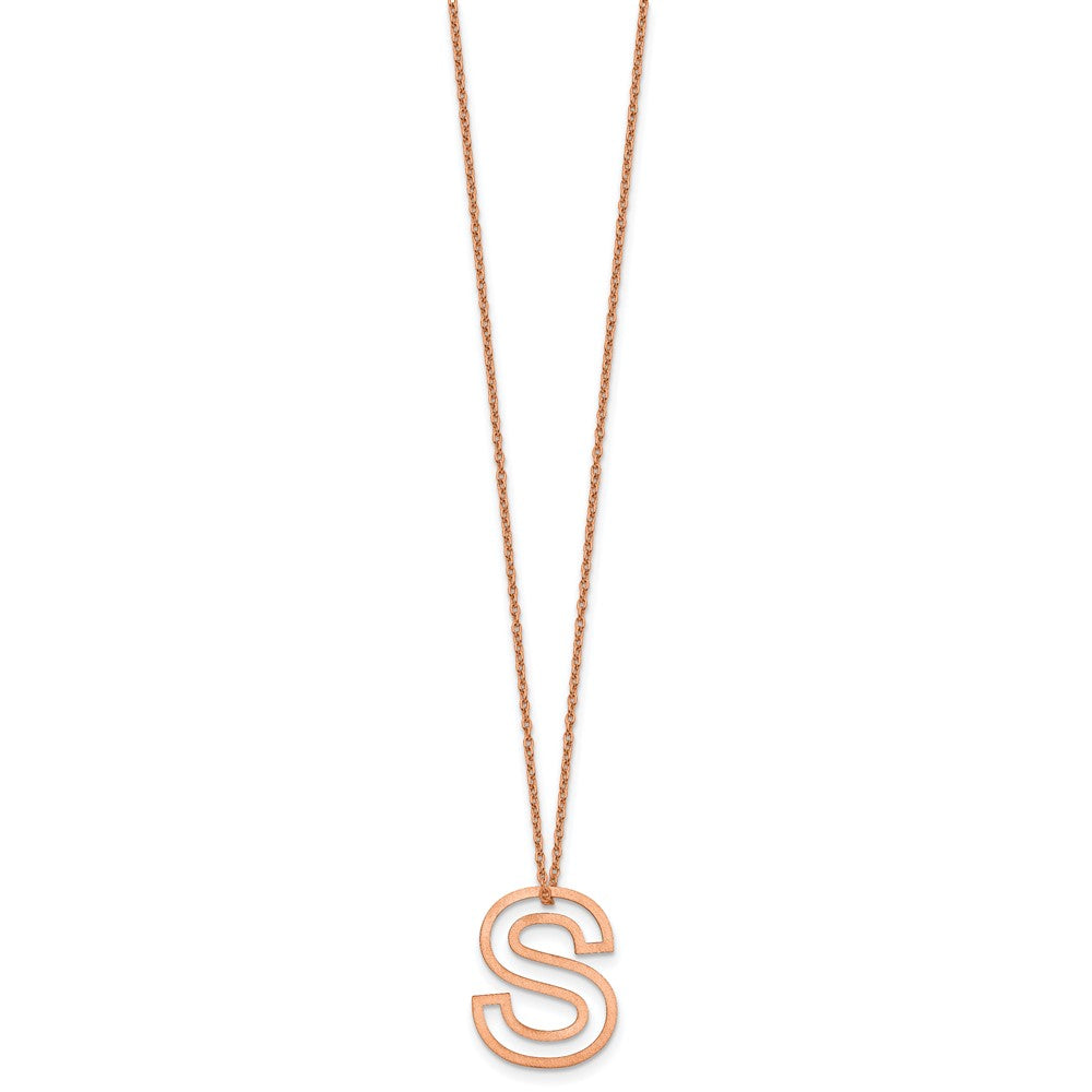 Sterling Silver/Rose Gold-Plated Cut Out Slide Initial S Necklace