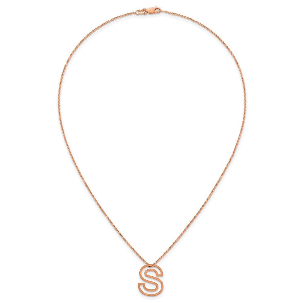 Sterling Silver/Rose Gold-Plated Cut Out Slide Initial S Necklace