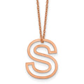 Sterling Silver/Rose Gold-Plated Cut Out Slide Initial S Necklace