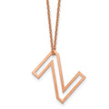 Sterling Silver/Rose Gold-Plated Cut Out Slide Initial Z Necklace
