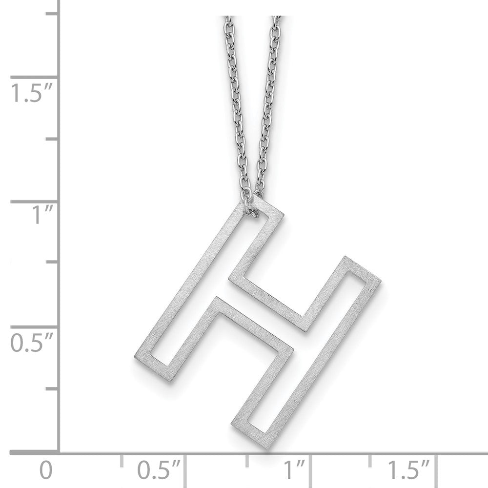 Sterling Silver Cut Out Slide Initial H Necklace