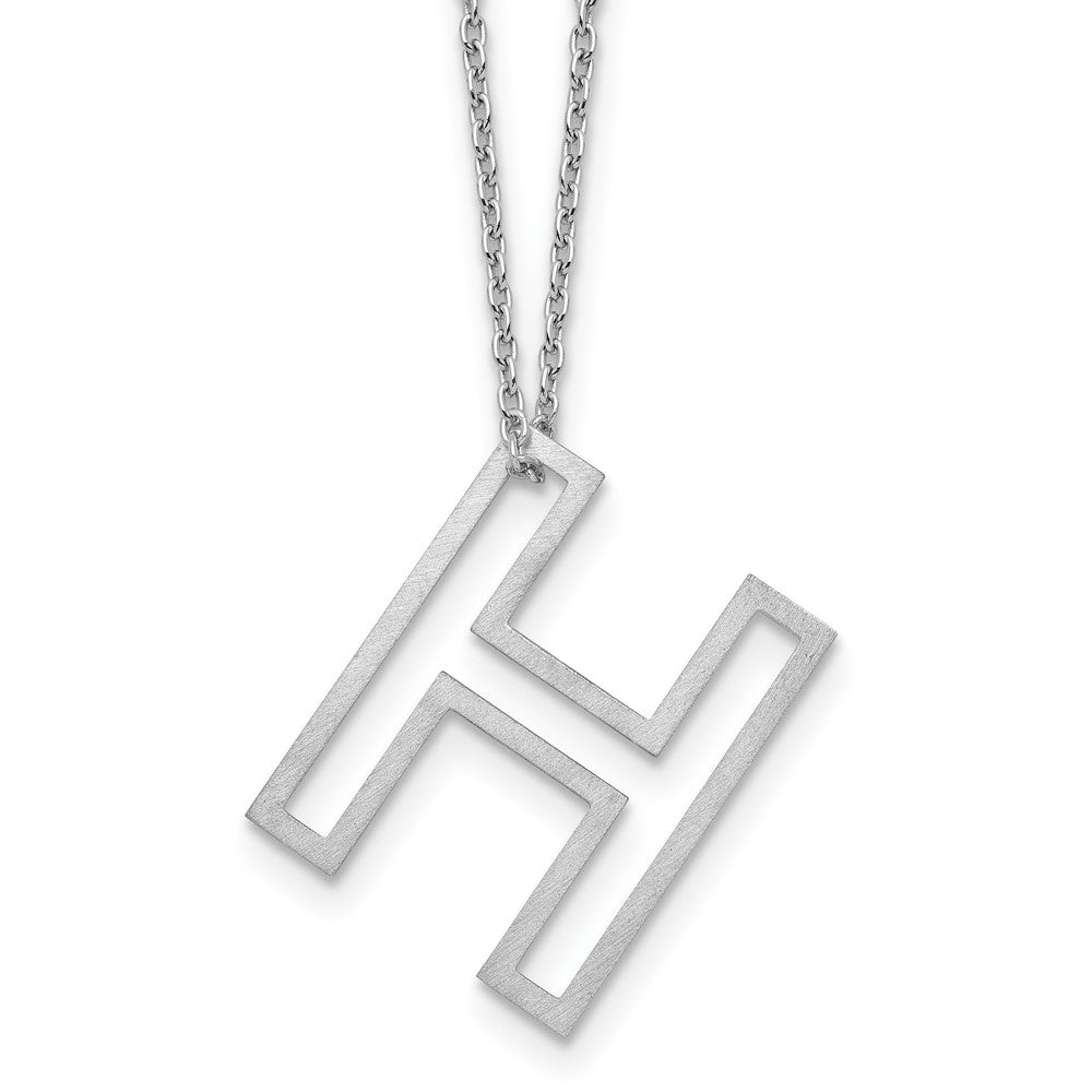 Sterling Silver Cut Out Slide Initial H Necklace
