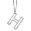 Sterling Silver Cut Out Slide Initial H Necklace