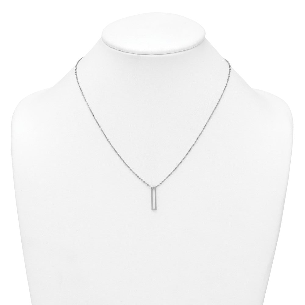 Sterling Silver Cut Out Slide Initial I Necklace