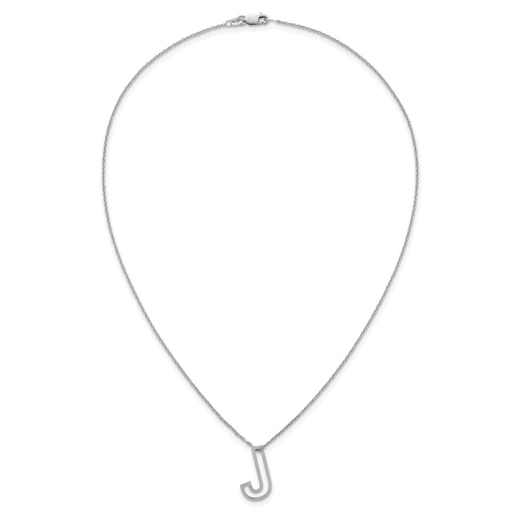 Sterling Silver Cut Out Slide Initial J Necklace