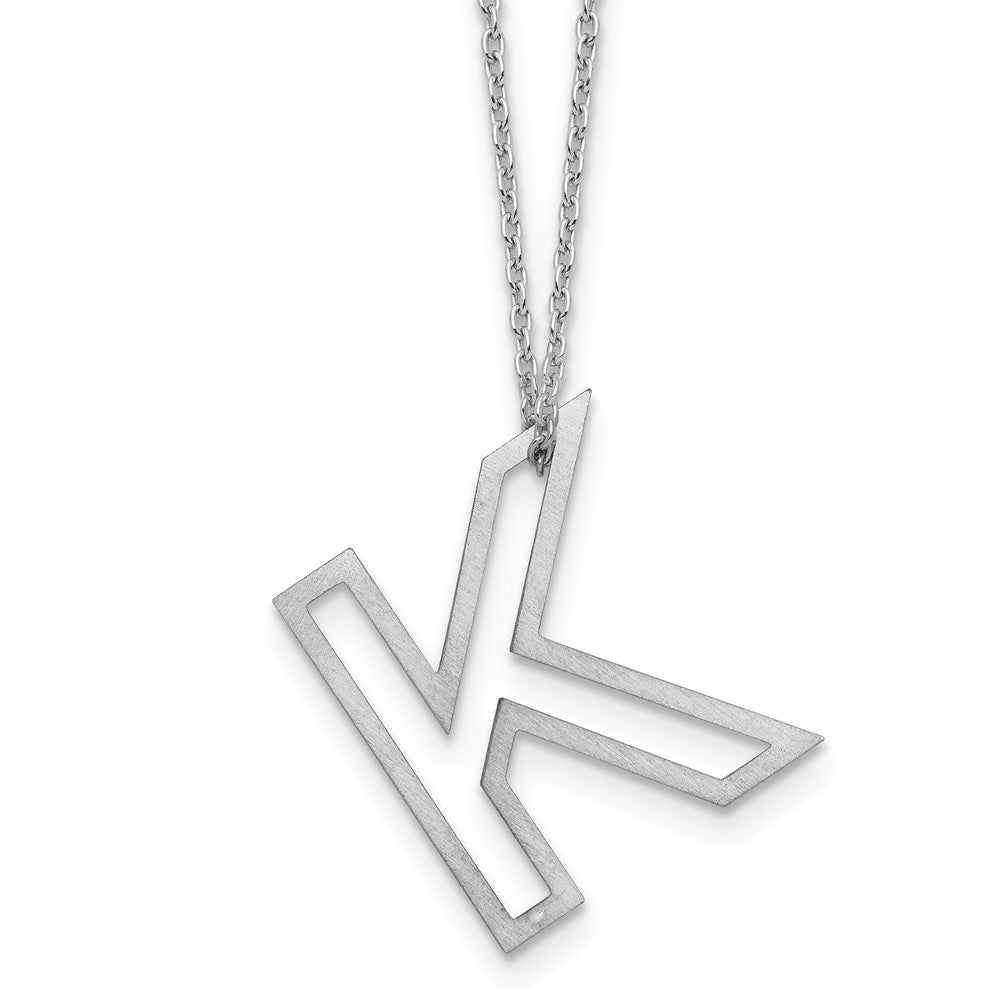 Sterling Silver Cut Out Slide Initial K Necklace