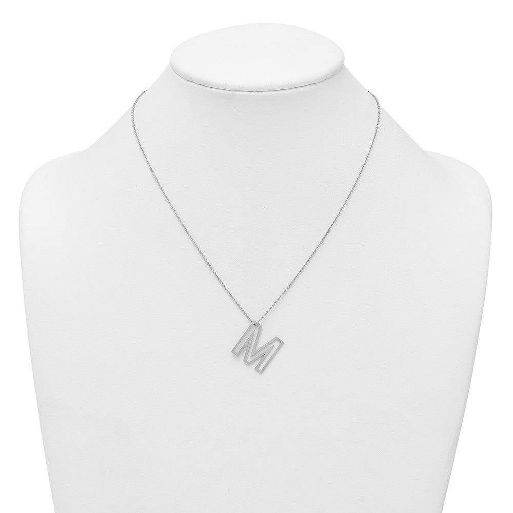 Sterling Silver Cut Out Slide Initial M Necklace