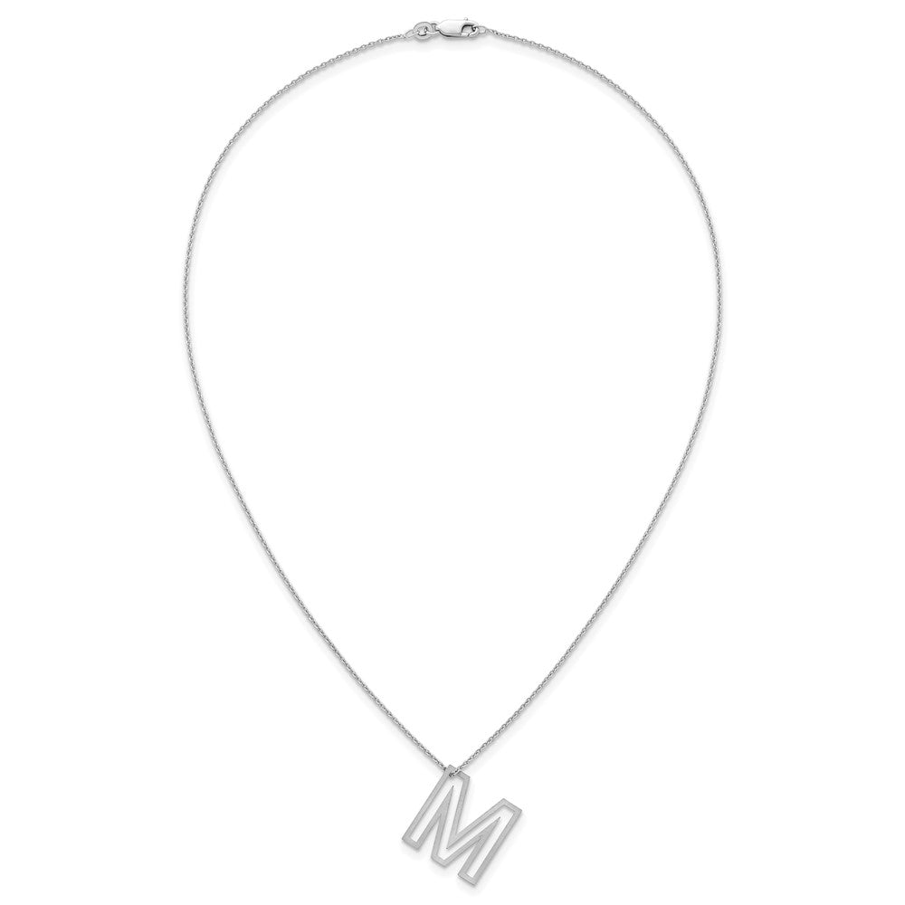 Sterling Silver Cut Out Slide Initial M Necklace