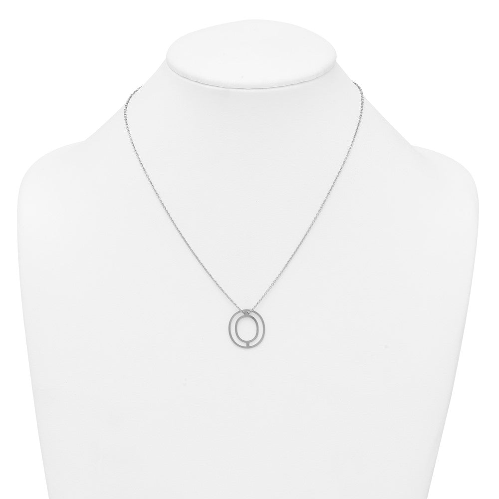Sterling Silver Cut Out Slide Initial O Necklace