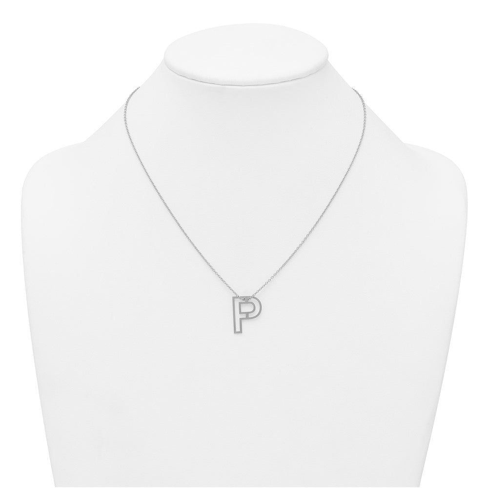 Sterling Silver Cut Out Slide Initial P Necklace