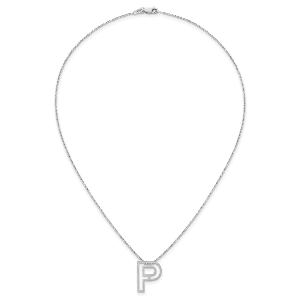 Sterling Silver Cut Out Slide Initial P Necklace