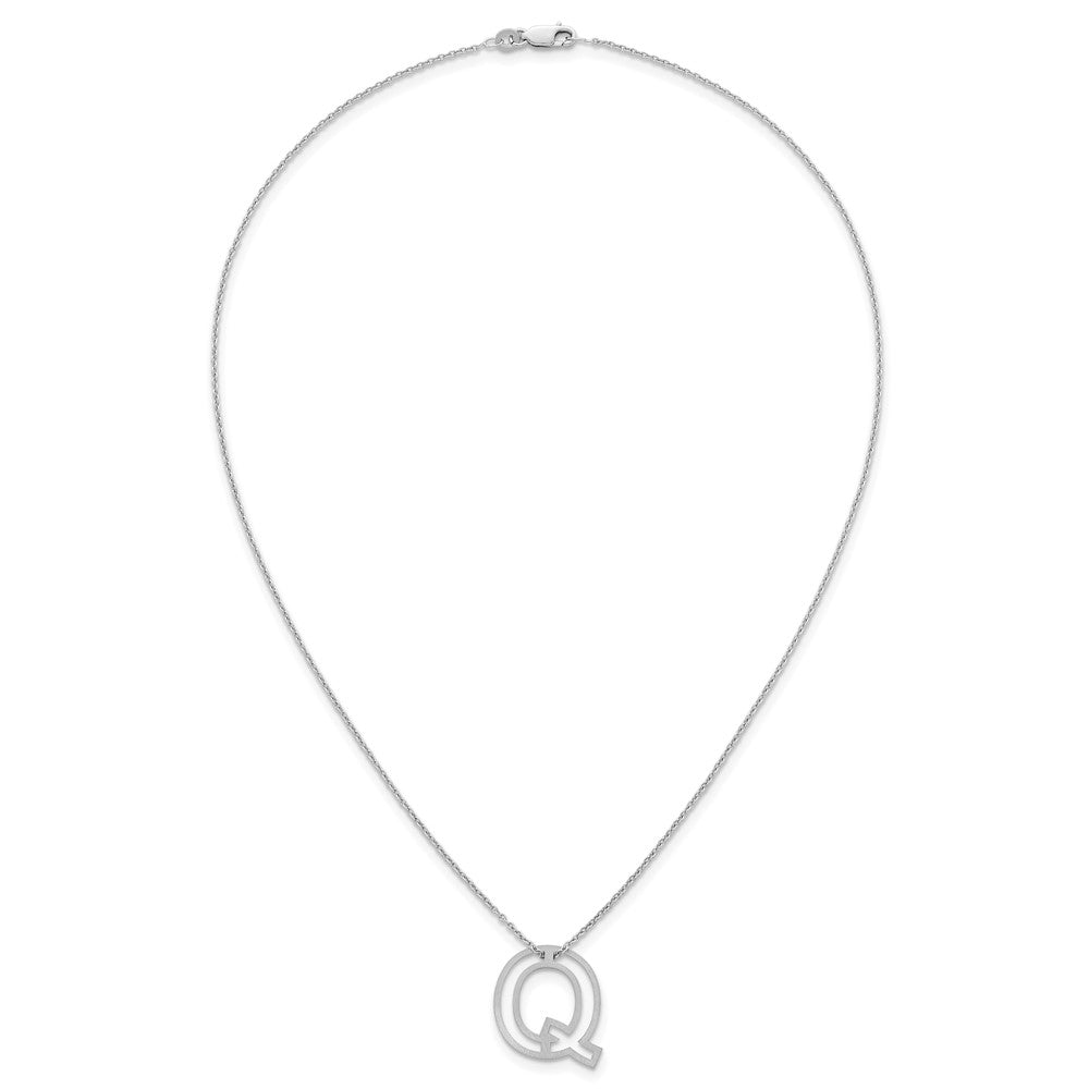 Sterling Silver Cut Out Slide Initial Q Necklace