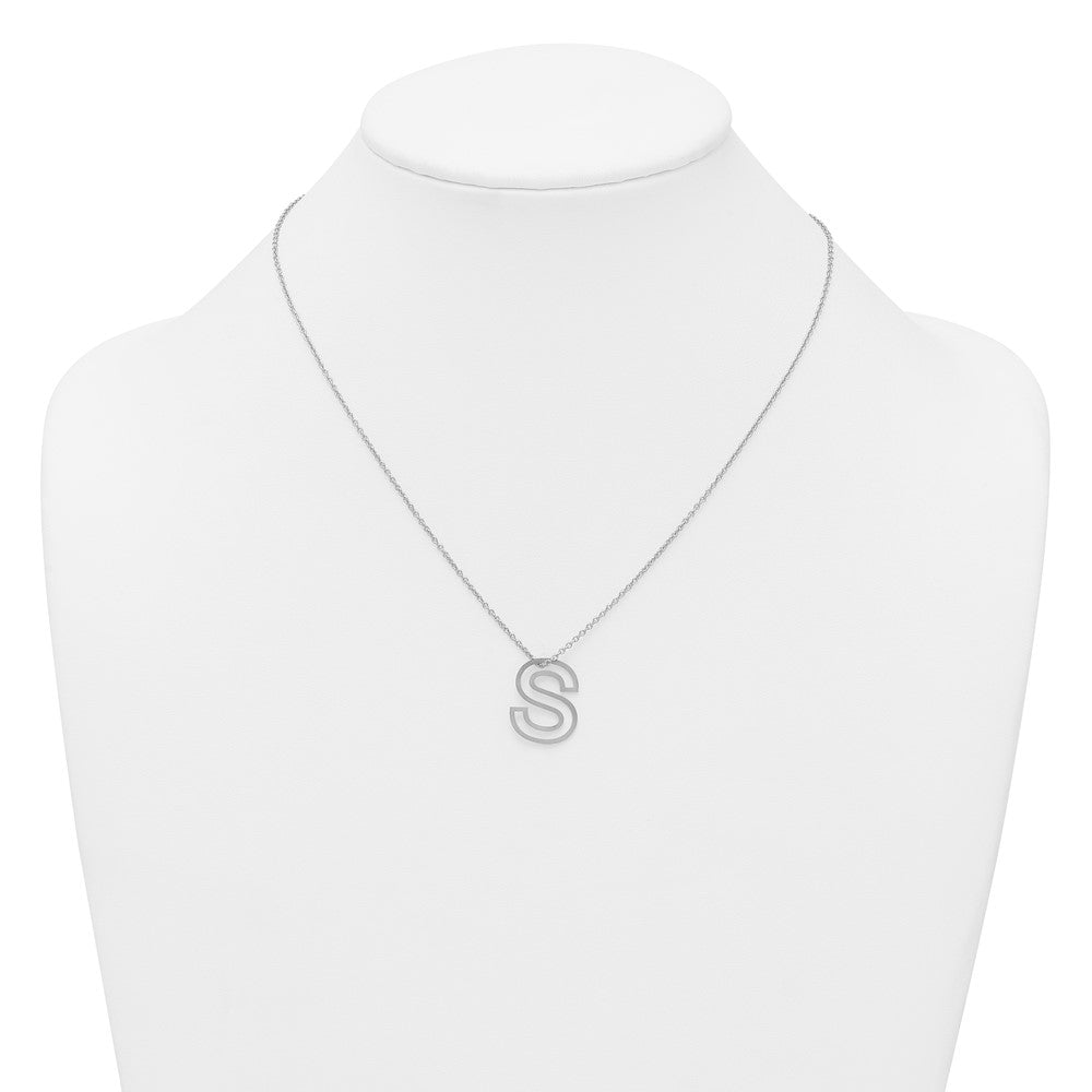 Sterling Silver Cut Out Slide Initial S Necklace