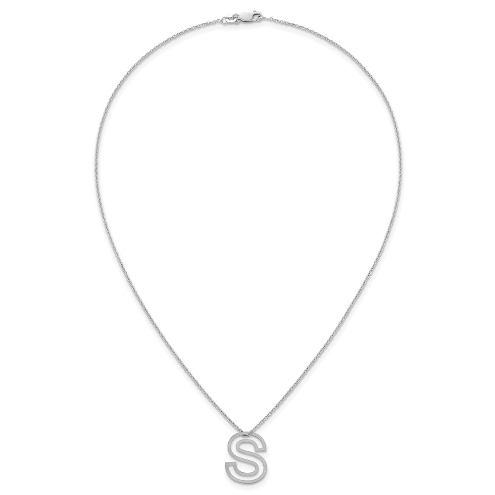 Sterling Silver Cut Out Slide Initial S Necklace