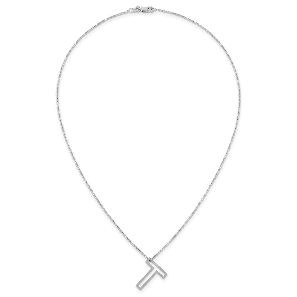 Sterling Silver Cut Out Slide Initial T Necklace