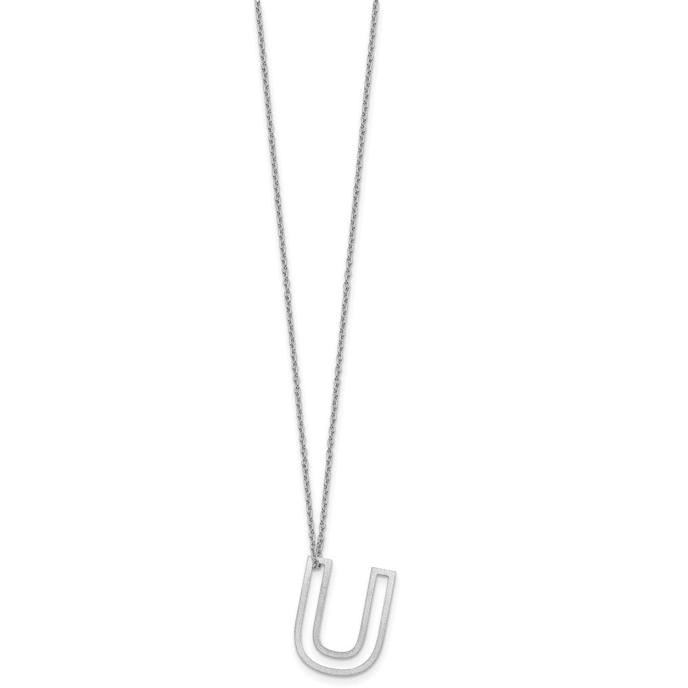 Sterling Silver Cut Out Slide Initial U Necklace