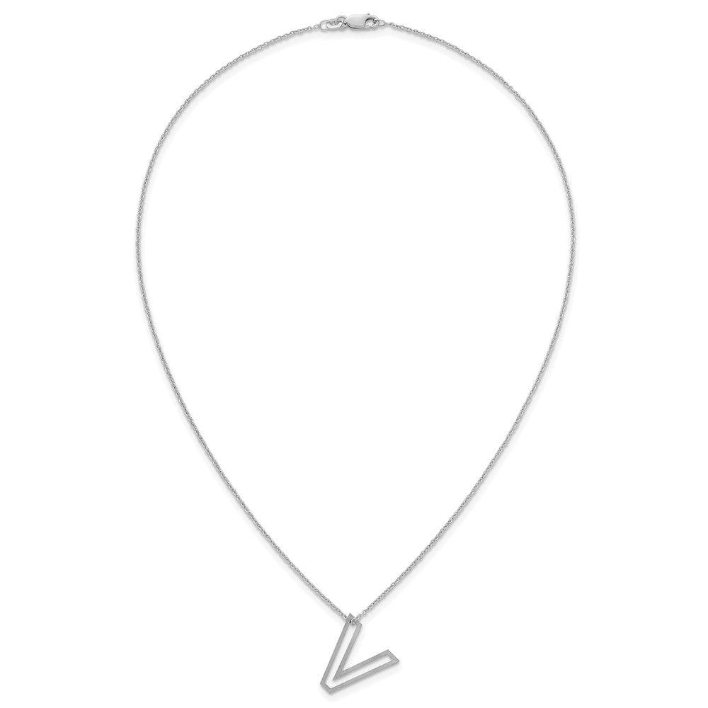 Sterling Silver Cut Out Slide Initial V Necklace