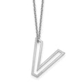 Sterling Silver Cut Out Slide Initial V Necklace