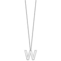 Sterling Silver Cut Out Slide Initial W Necklace
