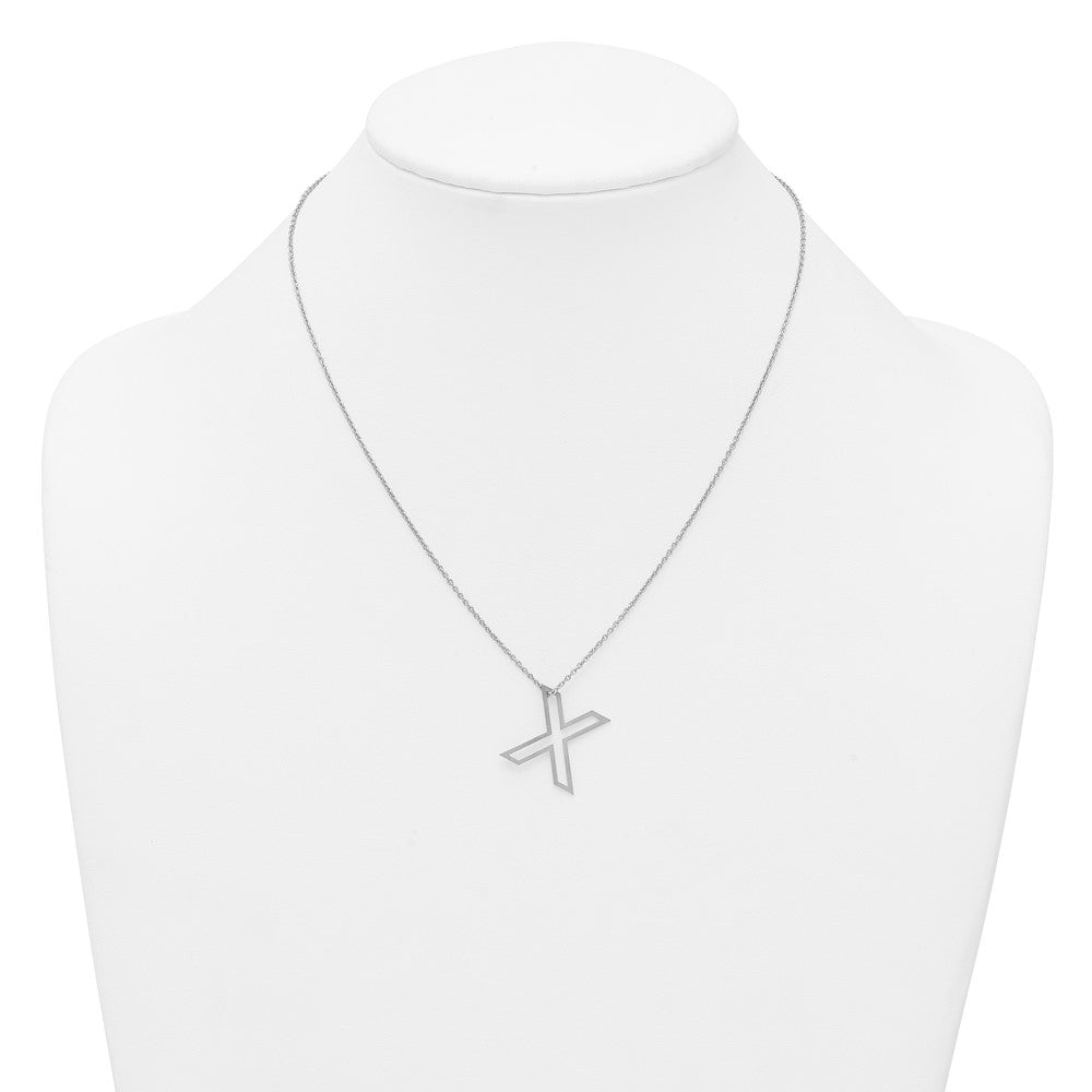 Sterling Silver Cut Out Slide Initial X Necklace
