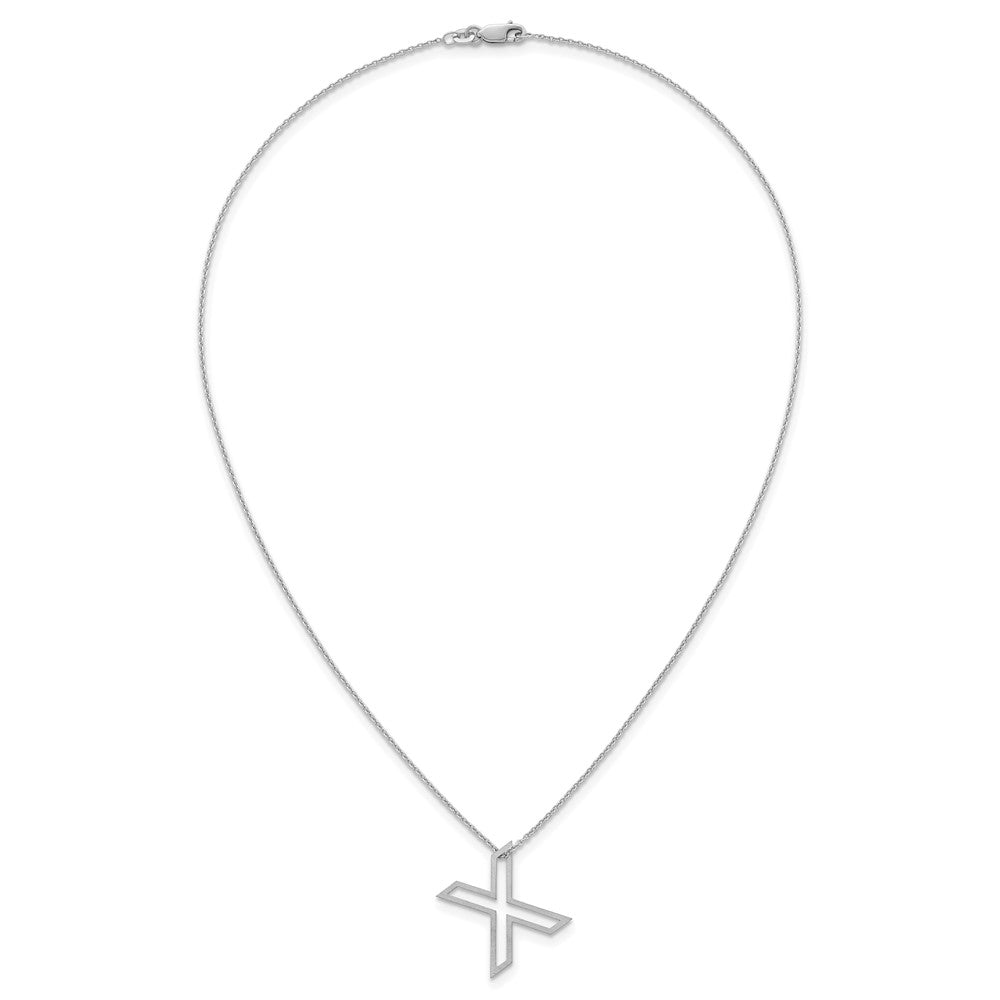 Sterling Silver Cut Out Slide Initial X Necklace