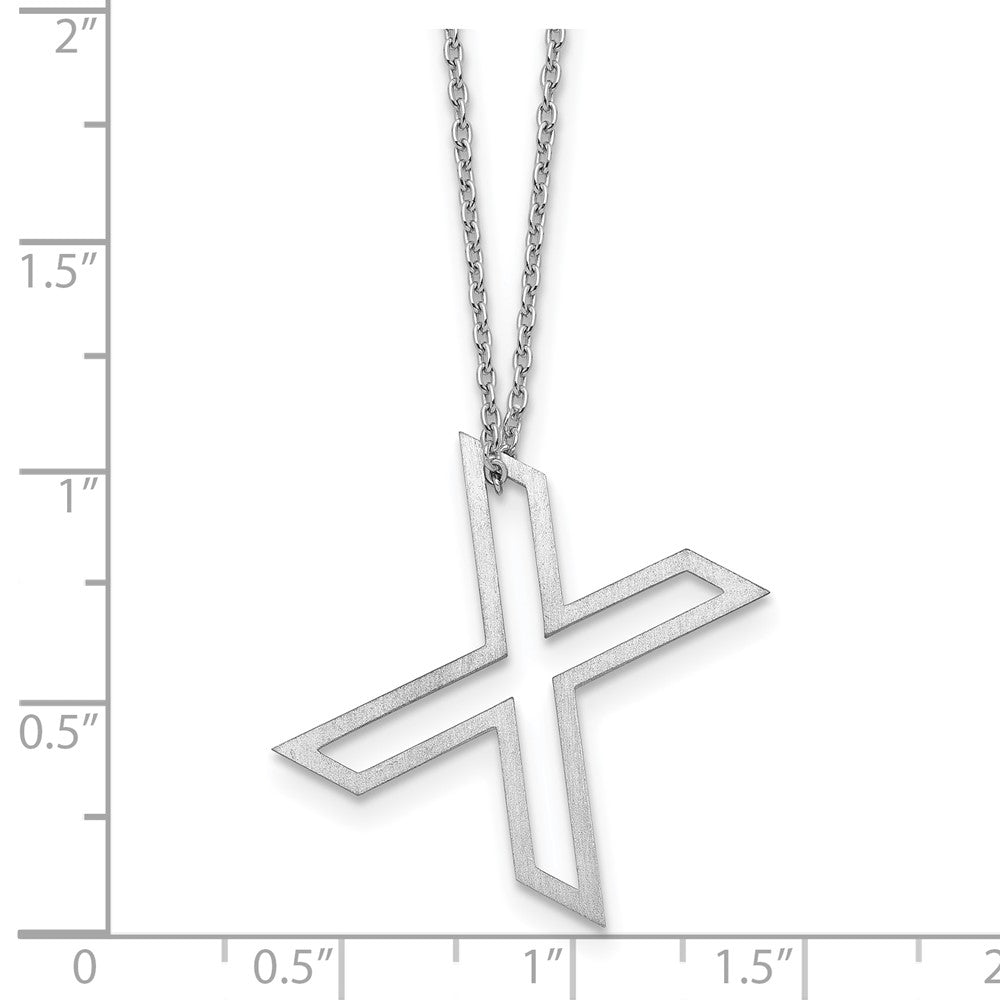 Sterling Silver Cut Out Slide Initial X Necklace