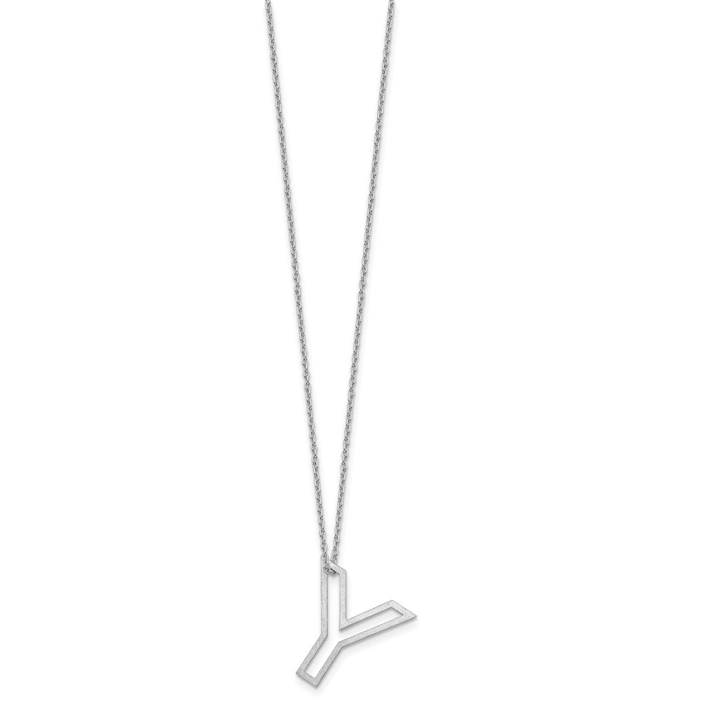 Sterling Silver Cut Out Slide Initial Y Necklace
