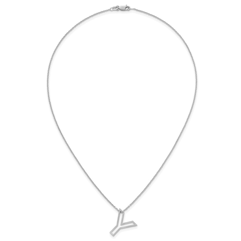 Sterling Silver Cut Out Slide Initial Y Necklace