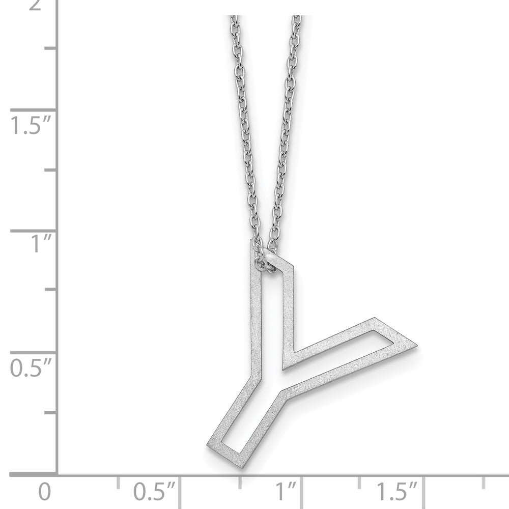 Sterling Silver Cut Out Slide Initial Y Necklace