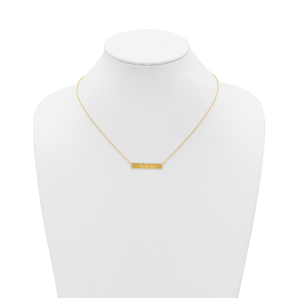 Sterling Silver/Gold-Plated Name and Birth Flower Bar Necklace