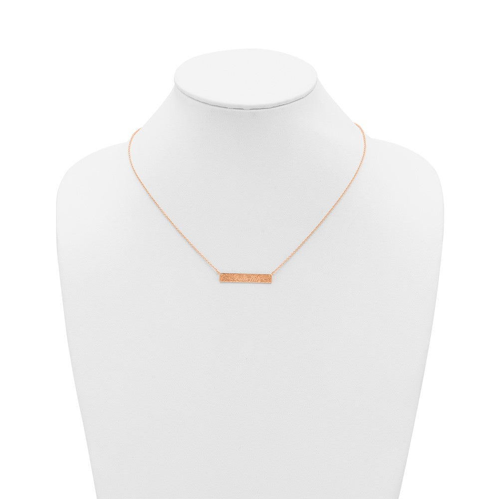 SS/Rose Gold-Plated Name and Birth Flower Bar Necklace