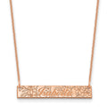 14k Rose Gold Name and Birth Flower Bar Necklace