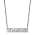 SS/Rhodium-plated Name and Birth Flower Bar Necklace
