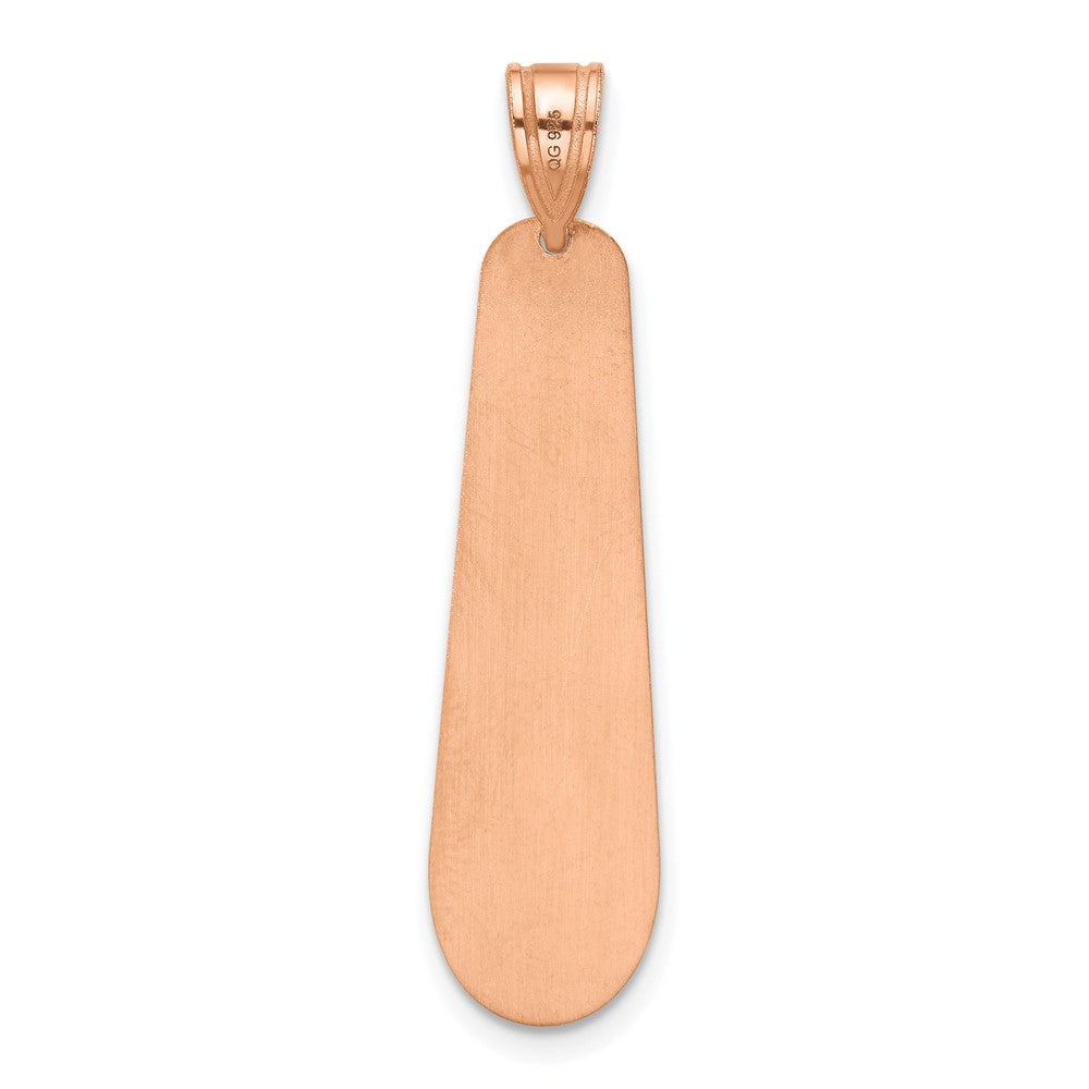 14k Rose Gold Brushed Name and Birth Flower Pendant