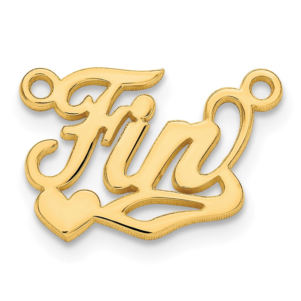 Sterling Silver/Gold-plated Polished Heart Name Plate