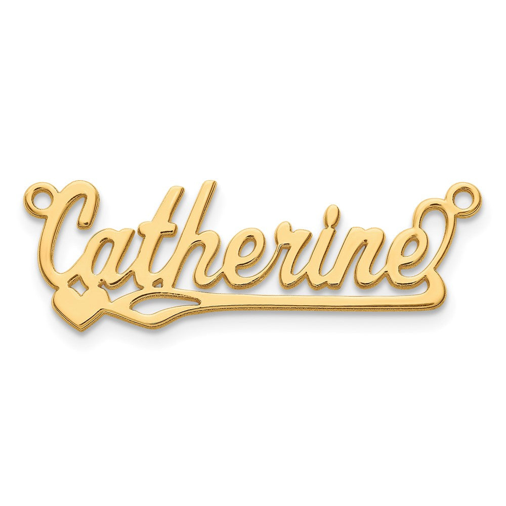 14k Yellow Gold Polished Heart Name Plate