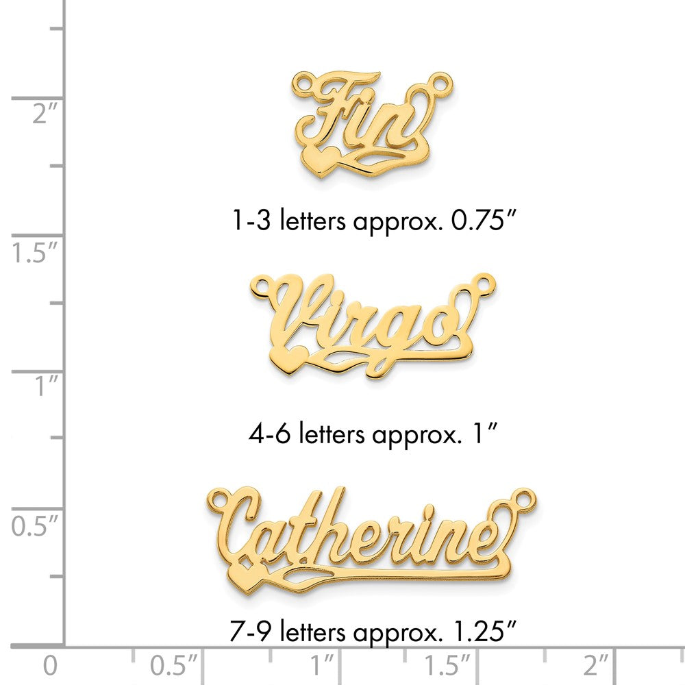 14k Yellow Gold Polished Heart Name Plate