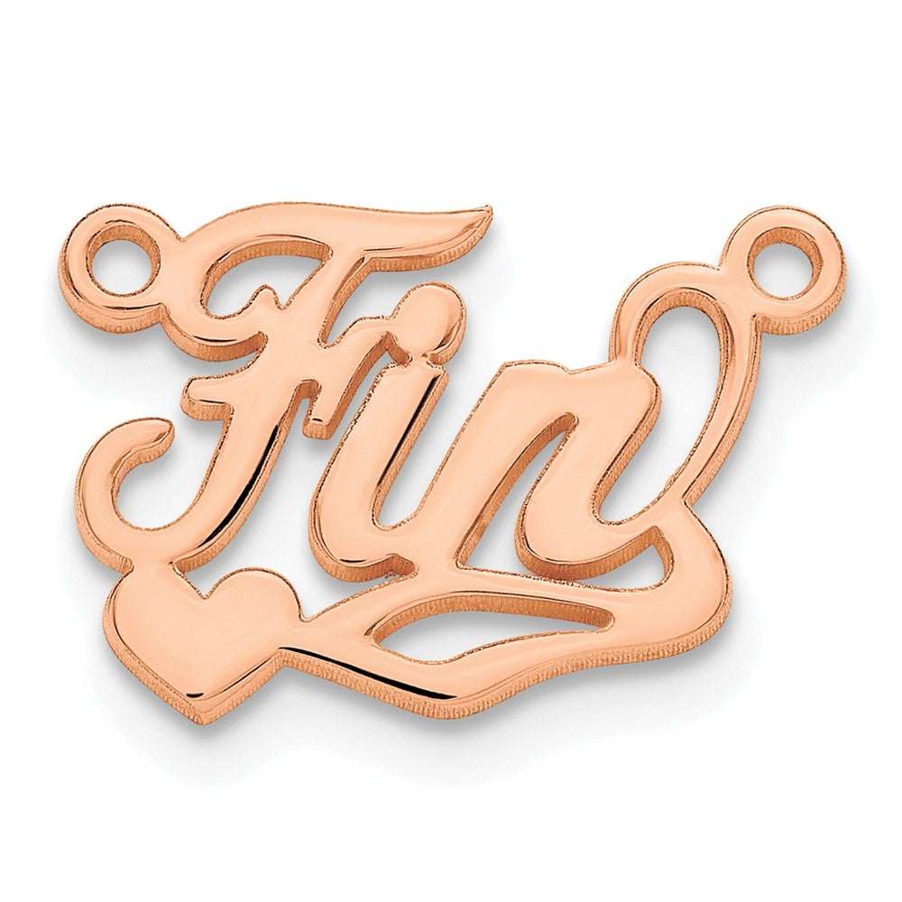 Sterling Silver/Rose-plated Polished Heart Name Plate